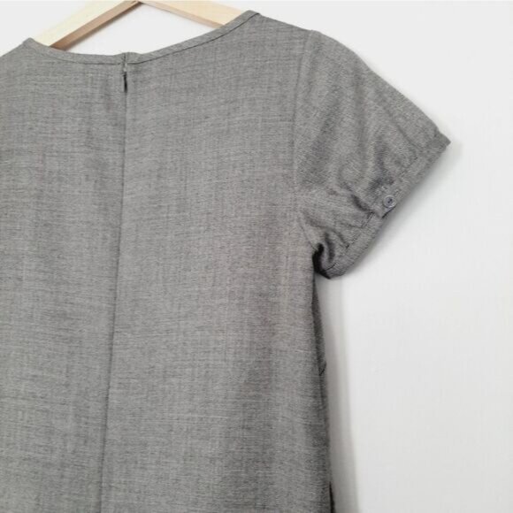 GAP Wool Blend A-Line Bib Collar Mini Dress Neutral Gray Sz 2 - Picture 9 of 13
